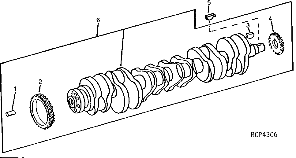 Схема запчастей John Deere 30LC/370 - 35 - CRANKSHAFT 0400 Engine 6081HT001-RG26768 6081HT001