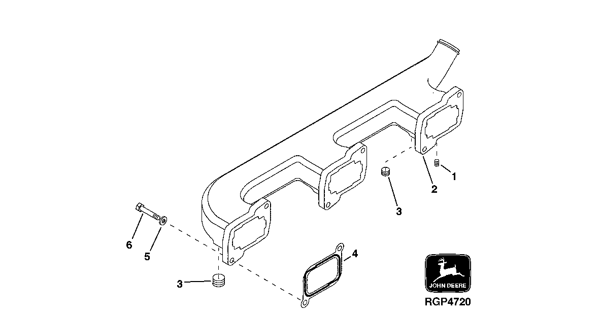 Схема запчастей John Deere 30LC/370 - 64 - INTAKE MANIFOLD 0400 Engine 6081HT001-RG26768 6081HT001