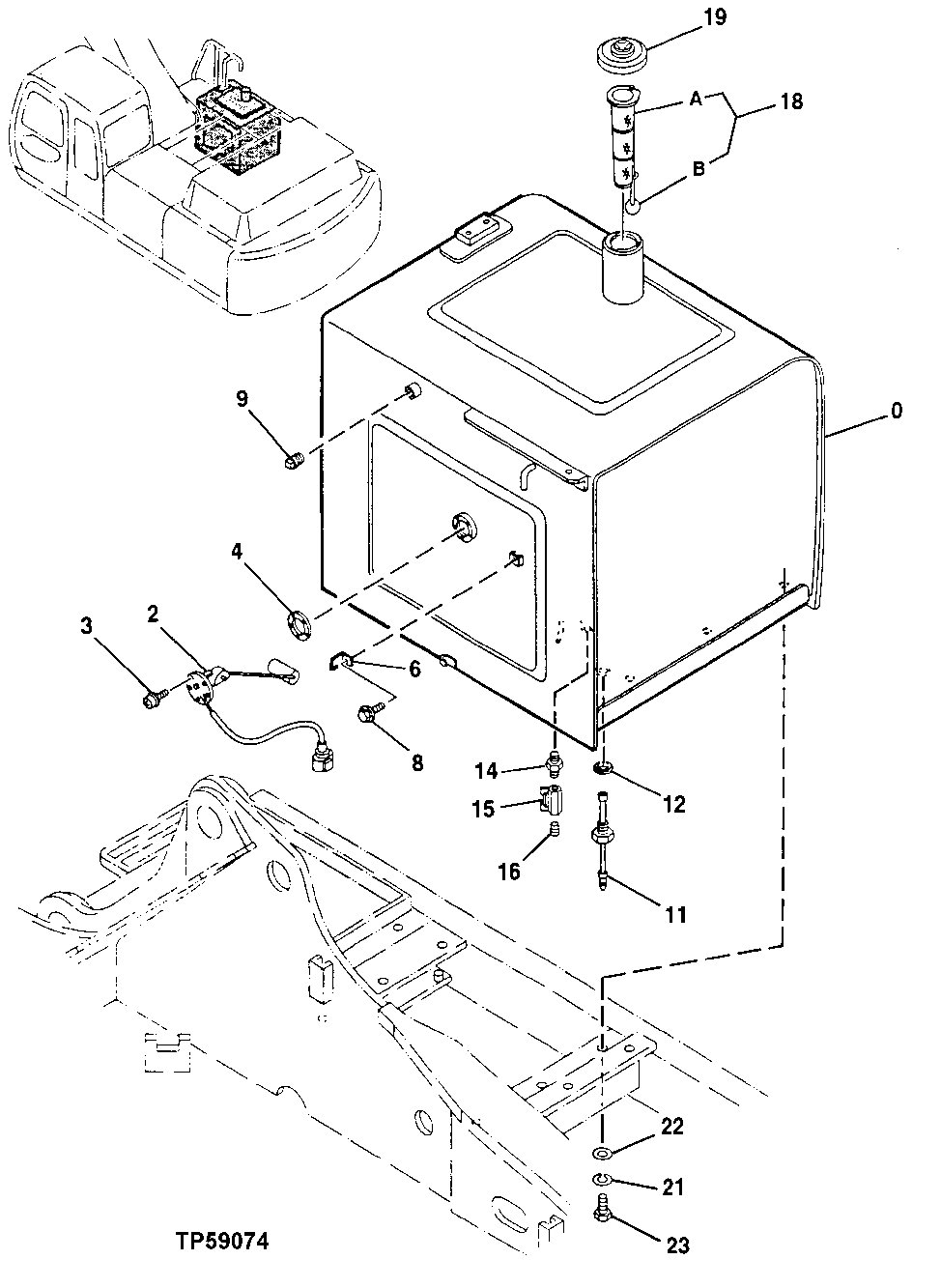 Схема запчастей John Deere 30LC/370 - 102 - Fuel Tank 0560 External Fuel Supply Systems