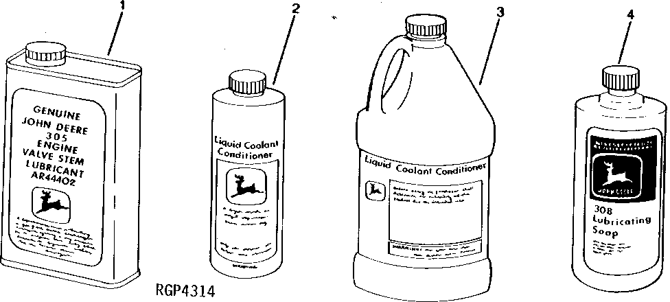 Схема запчастей John Deere 30LC/370 - 107 - Coolant Conditioner And Engine Part Lubricants 1369 GREASES, OILS, FUELS AND COOLANTS
