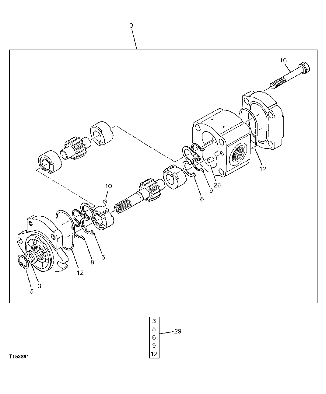 Схема запчастей John Deere 30LC/370 - 205 - Gear Pump 2160 Vehicle Hydraulics