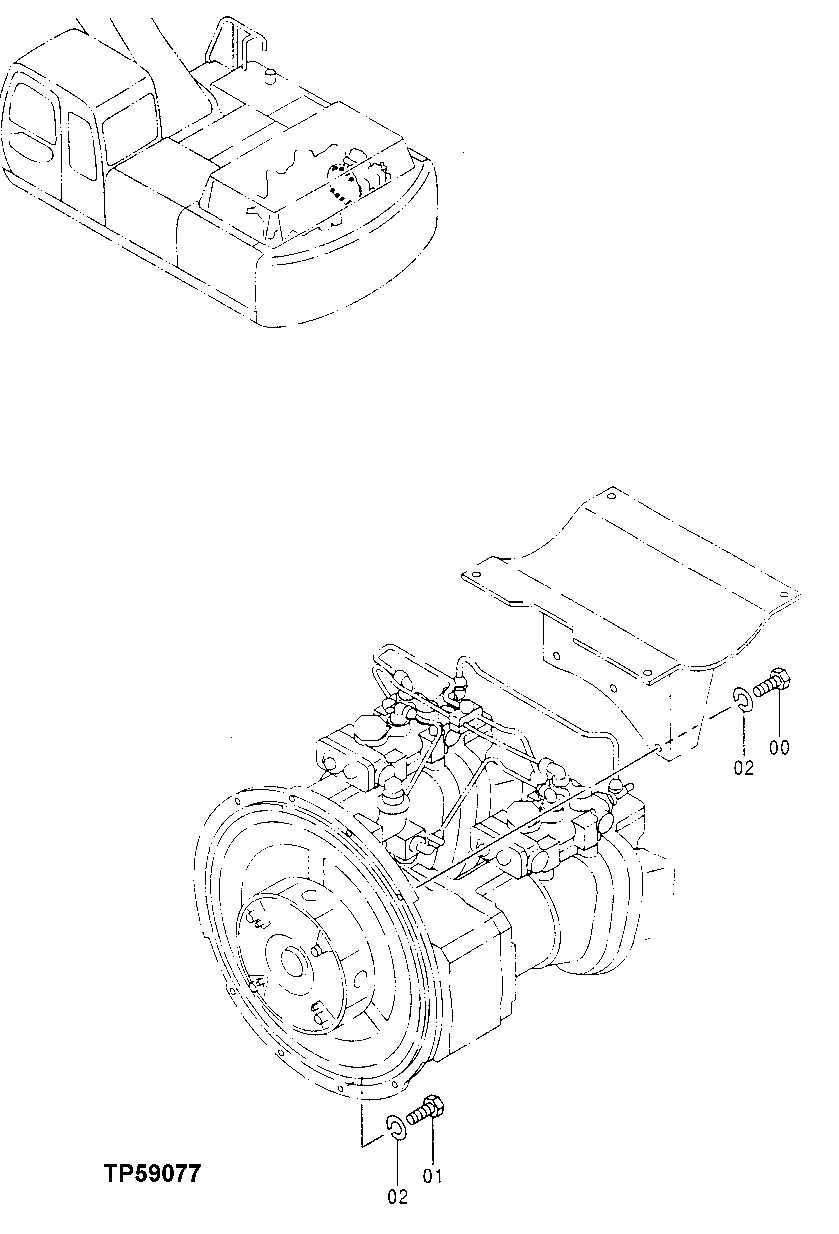 Схема запчастей John Deere 30LC/370 - 206 - PUMP SUPPORT 2160 Vehicle Hydraulics