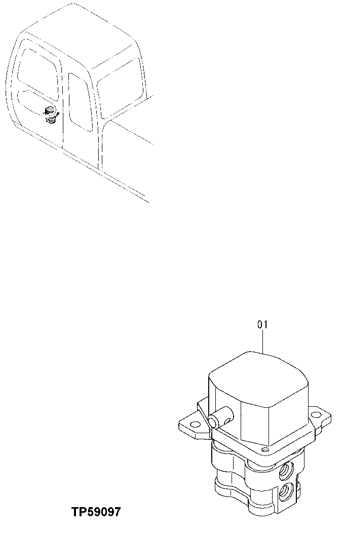 Схема запчастей John Deere 30LC/370 - 248 - Propel Pilot Valve 3315 Control Linkage