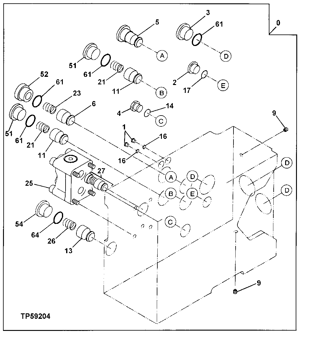 Схема запчастей John Deere 30LC/370 - 276 - Control Valve 3360 HYDRAULIC SYSTEM