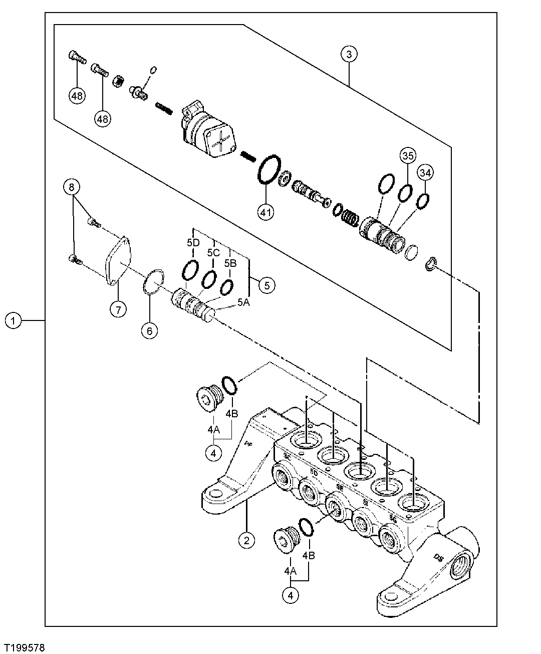 Схема запчастей John Deere 30LC/370 - 280 - Solenoid Valve 3360 HYDRAULIC SYSTEM