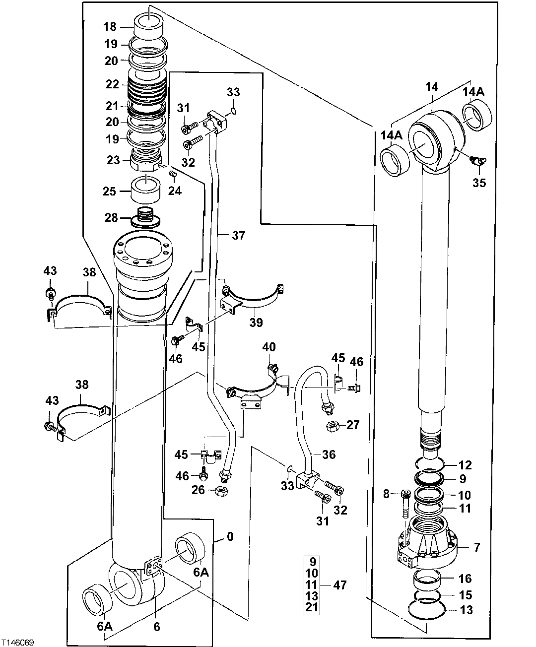 Схема запчастей John Deere 30LC/370 - 301 - Arm Cylinder, 330LC (021765 - ) 3360 HYDRAULIC SYSTEM