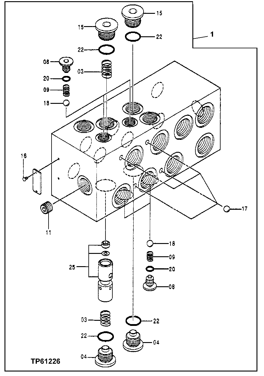 Схема запчастей John Deere 30LC/370 - 309 - Flow Control Valve 3360 HYDRAULIC SYSTEM