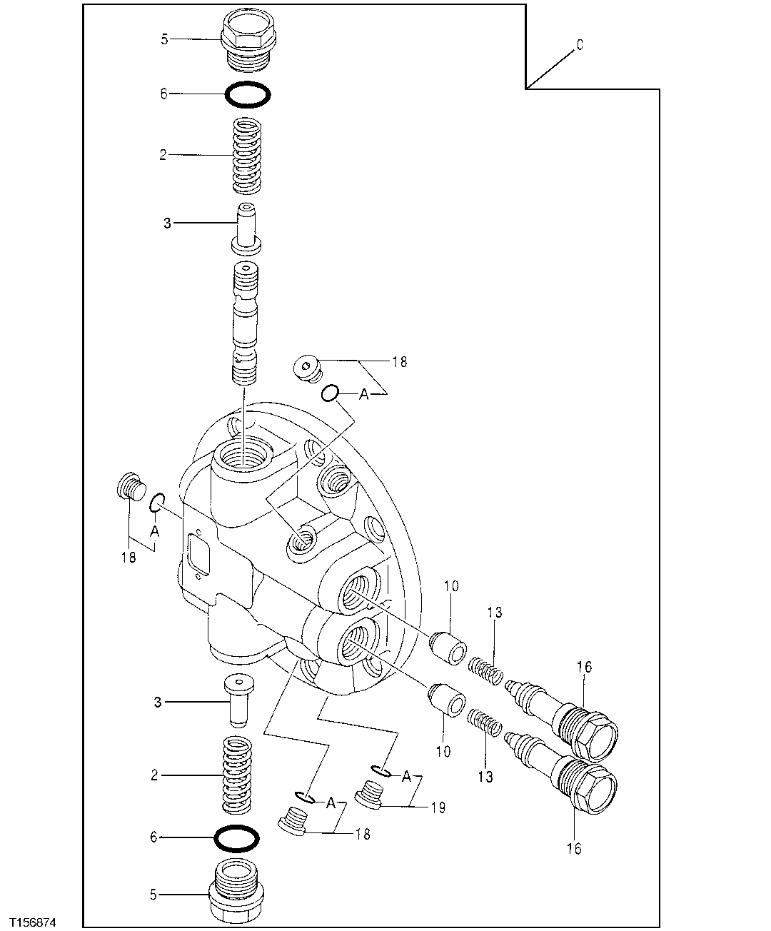 Схема запчастей John Deere 0 - 17 - Travel Motor Brake Valve Components 0260 Hydraulic System