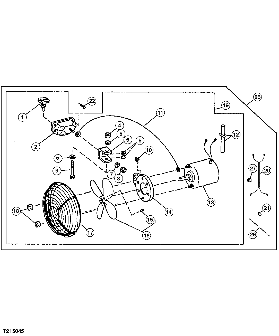 Схема запчастей John Deere 0 - 100 - Defroster / Air Circulation Fan 1830 Heating & Air Conditioning
