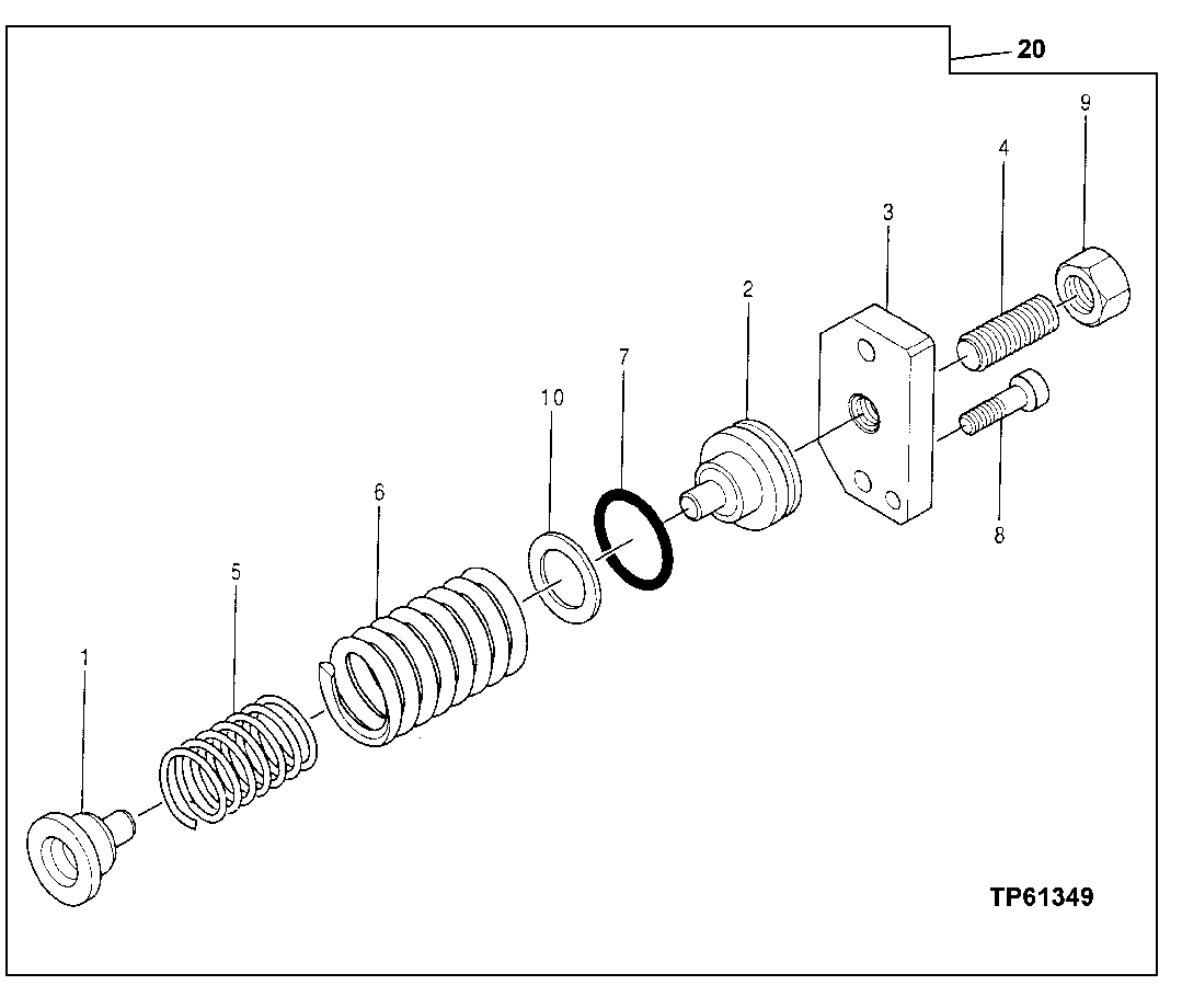 Схема запчастей John Deere 0 - 122 - HYDRAULIC PUMP CONTROL SPRING ASSEMBLY 2160 Vehicle Hydraulics