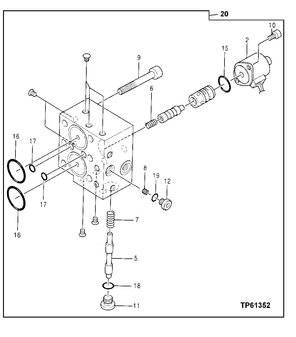 Схема запчастей John Deere 0 - 125 - HYDRAULIC PUMP REGULATING VALVE 2160 Vehicle Hydraulics