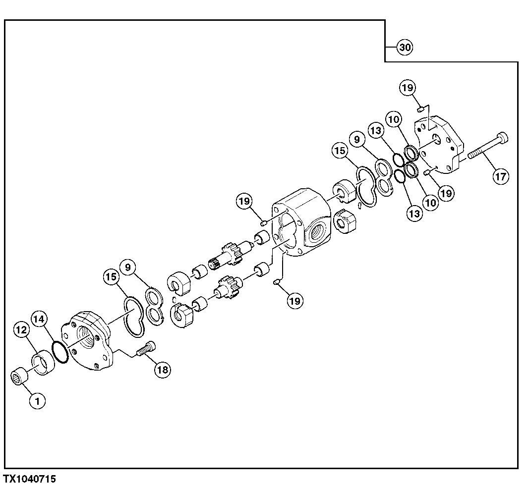 Схема запчастей John Deere 0 - 129 - Main Hydraulic Pump Components (Blade) 2160 Vehicle Hydraulics