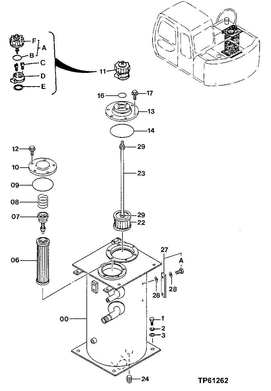 Схема запчастей John Deere 0 - 130 - Hydraulic Oil Reservoir and Filter 2160 Vehicle Hydraulics