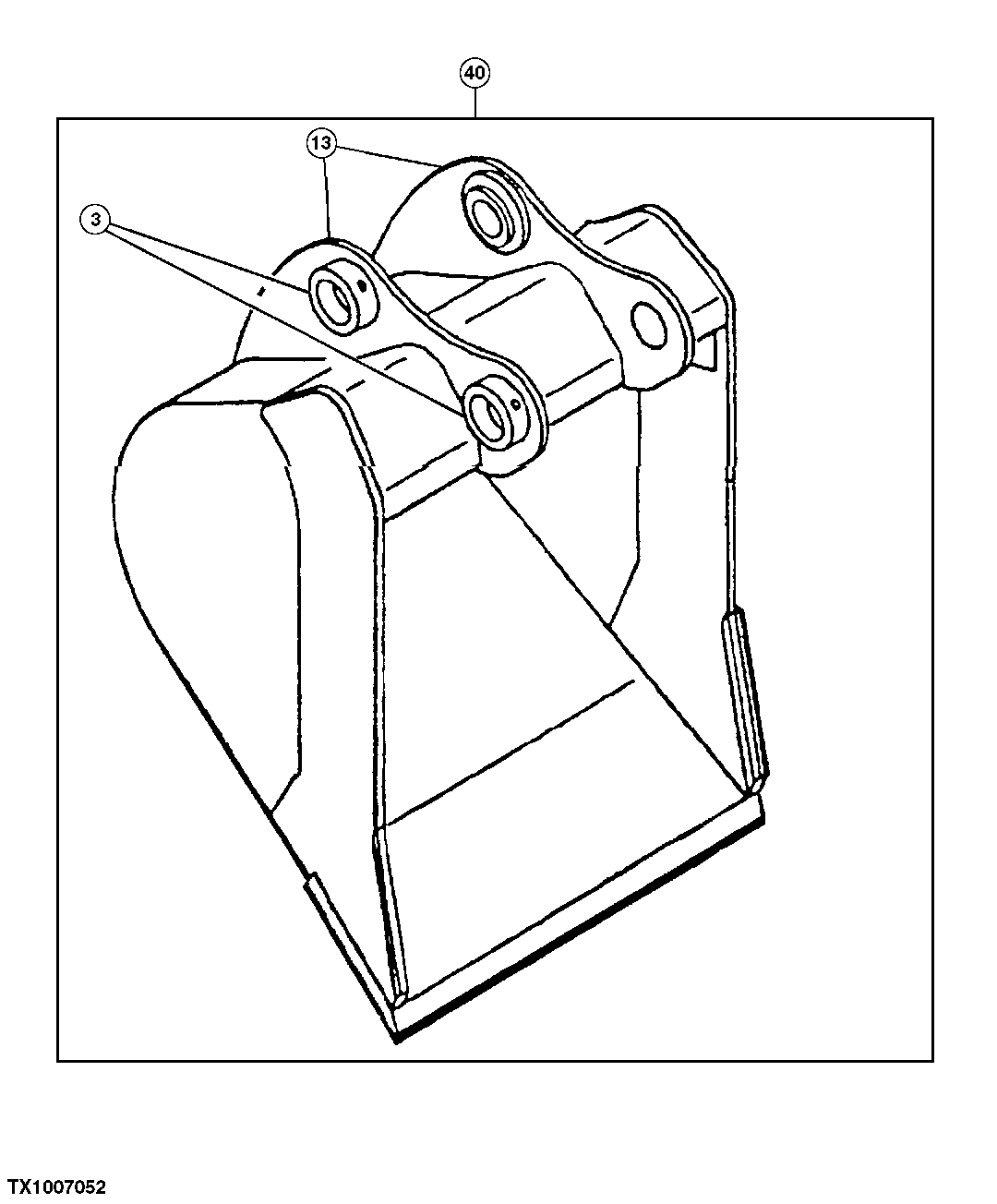 Схема запчастей John Deere 0 - 135 - Ditch Cleaning Bucket 3302 Bucket With Teeth