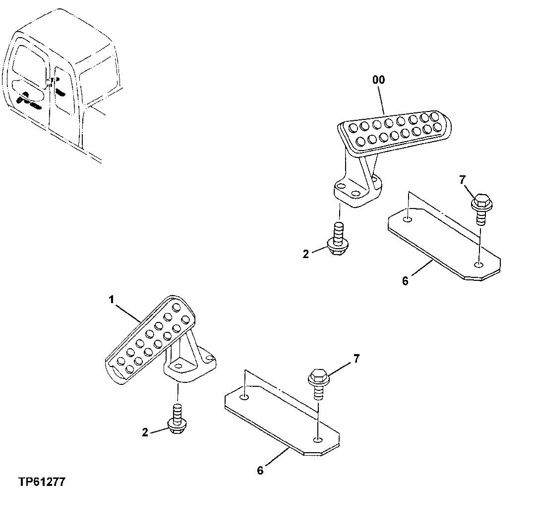 Схема запчастей John Deere 0 - 146 - Cab Footrest 3315 Control Linkage