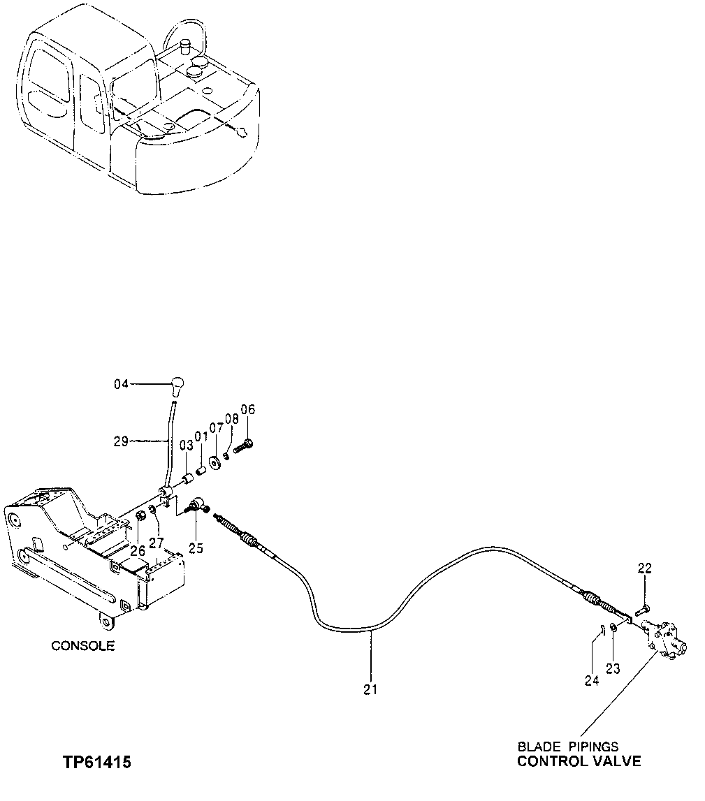 Схема запчастей John Deere 0 - 152 - BLADE CONTROL LEVER AND CABLE 3315 Control Linkage