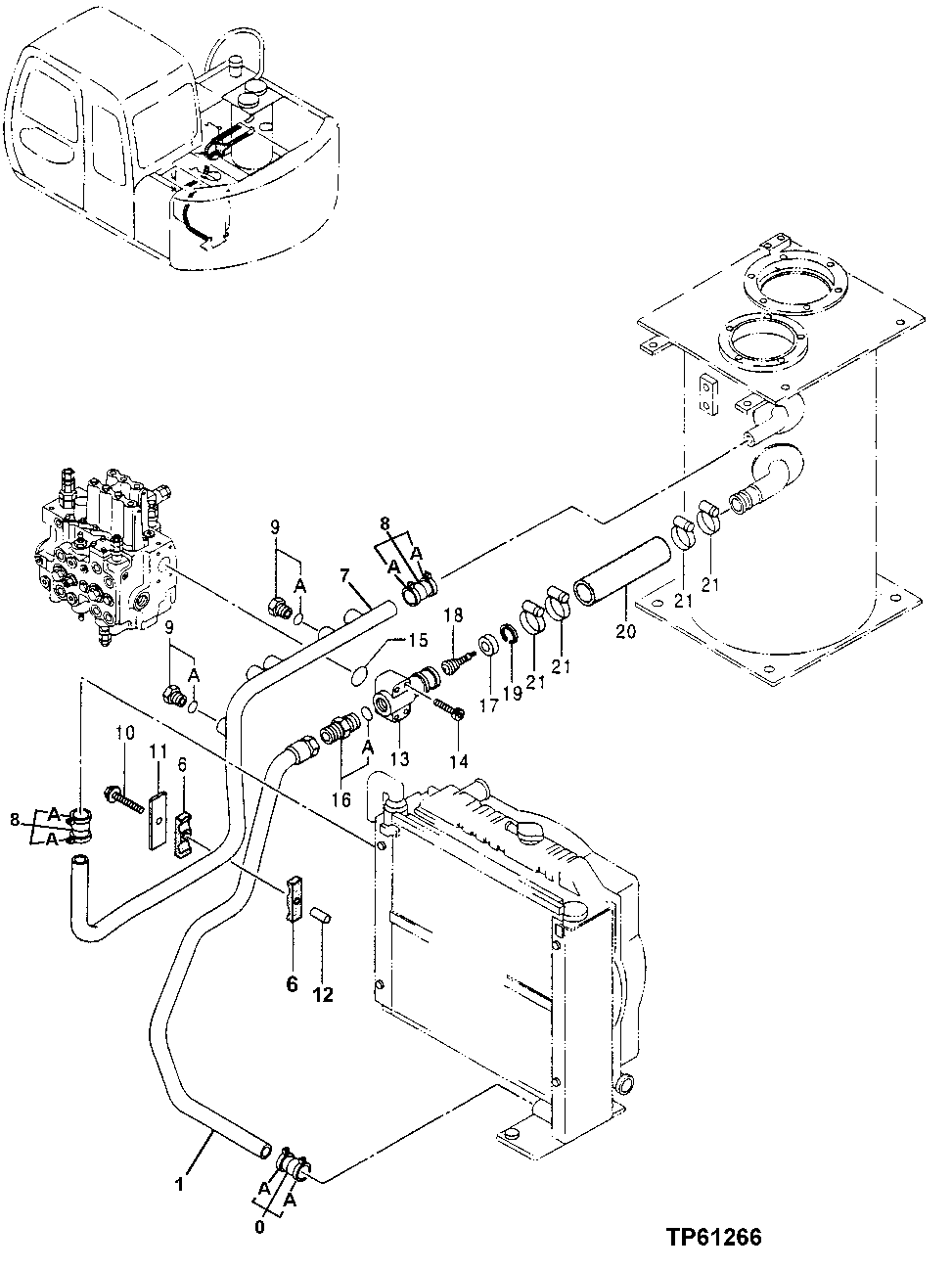 Схема запчастей John Deere 0 - 158 - Hydraulic System - Return Lines 3360 Hydraulic System