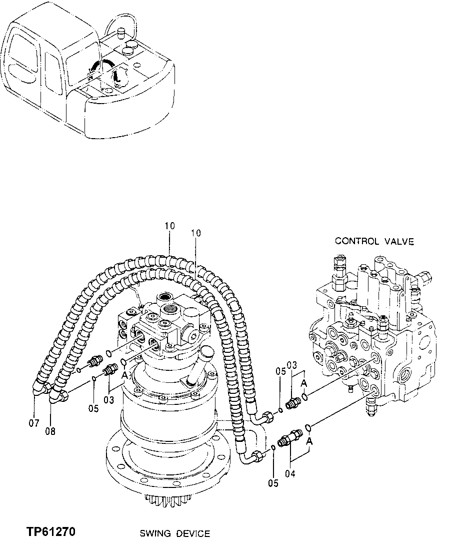 Схема запчастей John Deere 0 - 162 - Control Valve Lines (Swing Motor) 3360 Hydraulic System