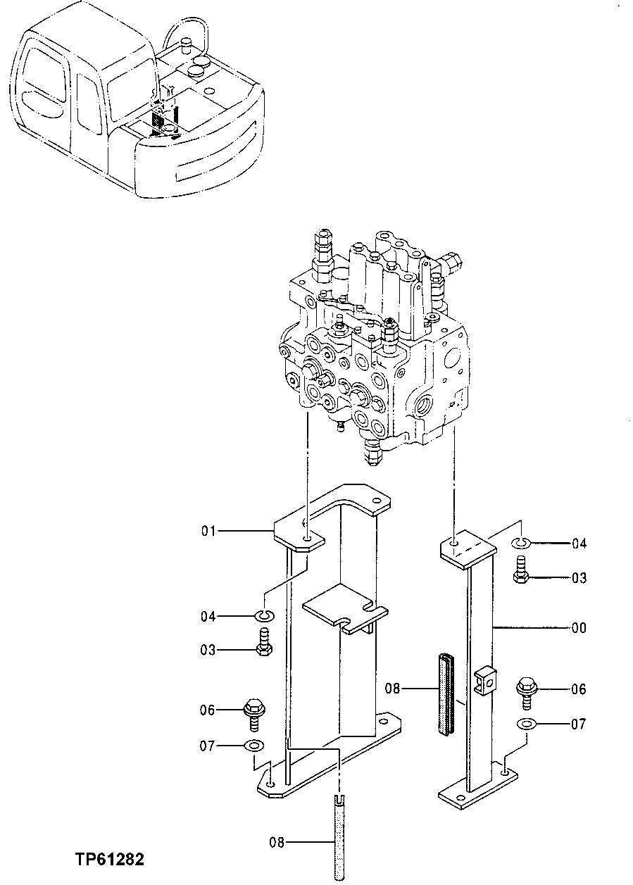 Схема запчастей John Deere 0 - 167 - Control Valve Mounting Brackets 3360 Hydraulic System