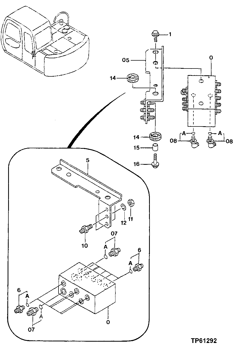 Схема запчастей John Deere 0 - 172 - PILOT SYSTEM FLOW REGULATING VALVE AND MOUNTING BRACKETS 3360 Hydraulic System