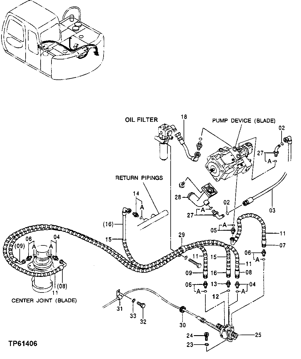 Схема запчастей John Deere 0 - 182 - Hydraulic Supply Lines (Blade Option) 3360 Hydraulic System