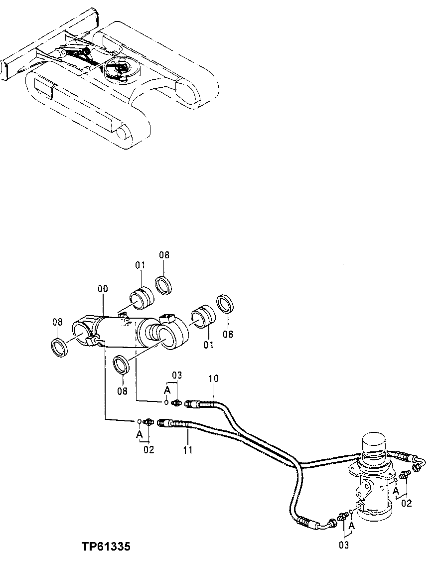 Схема запчастей John Deere 0 - 183 - Blade Cylinder To Rotary Manifold Lines 3360 Hydraulic System