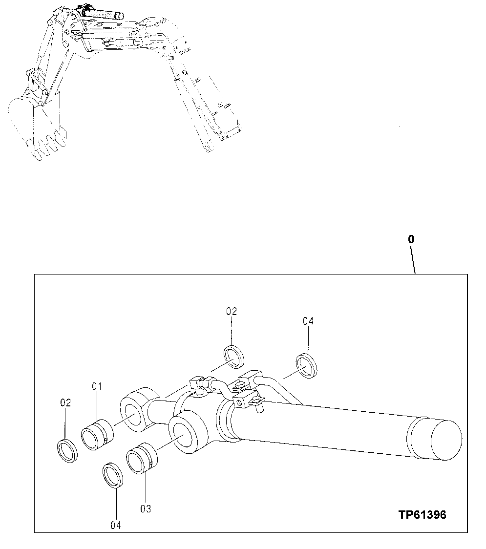 Схема запчастей John Deere 0 - 191 - OFFSET BOOM ARM CYLINDER BUSHINGS 3360 Hydraulic System