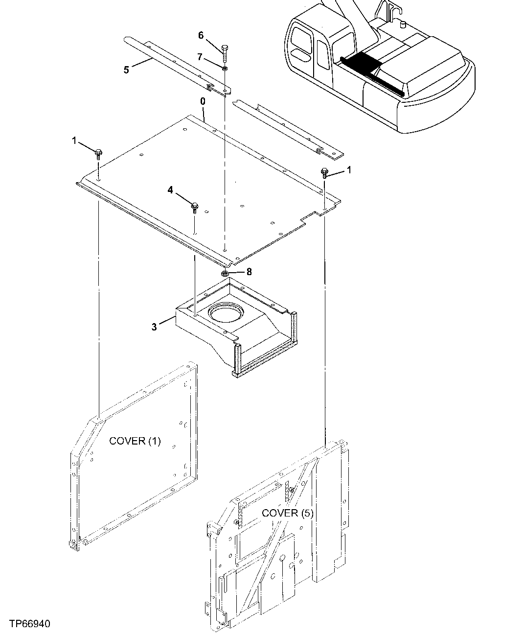 Схема запчастей John Deere 30LCR - 263 - COVER 1910 Hood Or Engine Enclosure