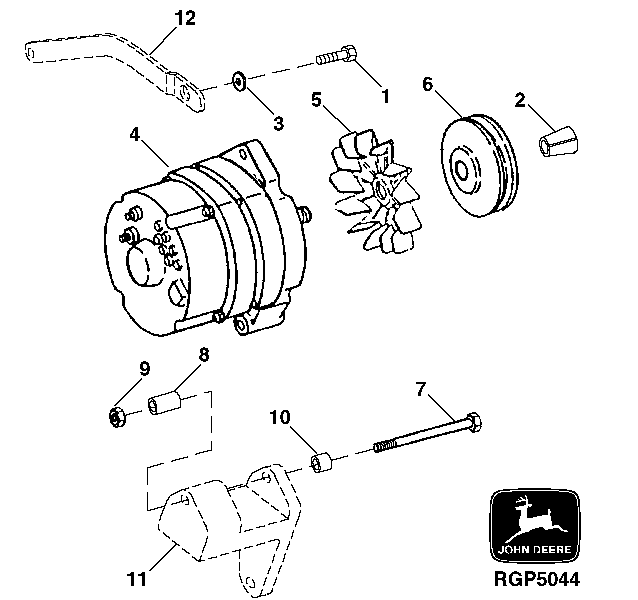 Схема запчастей John Deere 30LCR - 61 - ALTERNATOR (24V) 0400 Engine 6081HT001-RG26768 6081HT001