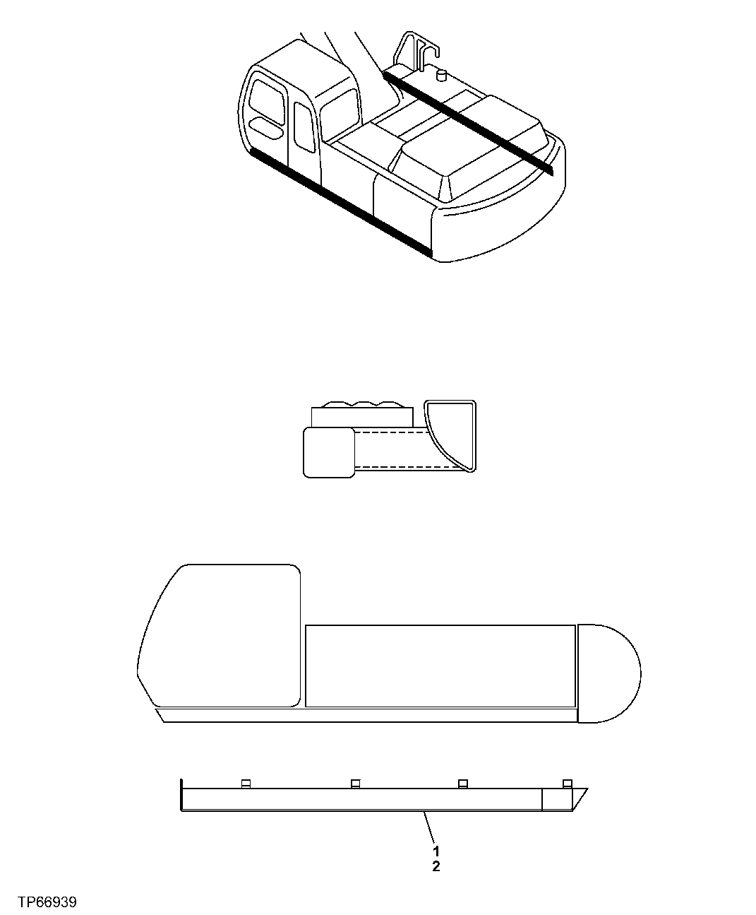 Схема запчастей John Deere 30LCR - 119 - RUBRAIL 1740 Frame Installation