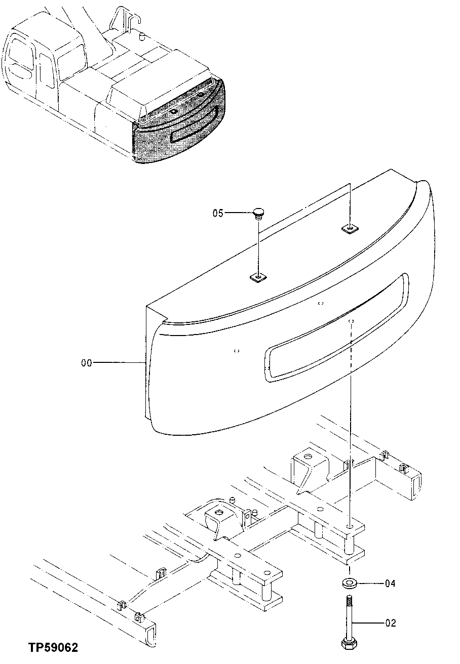 Схема запчастей John Deere 30LCR - 120 - COUNTERWEIGHT 1740 Frame Installation