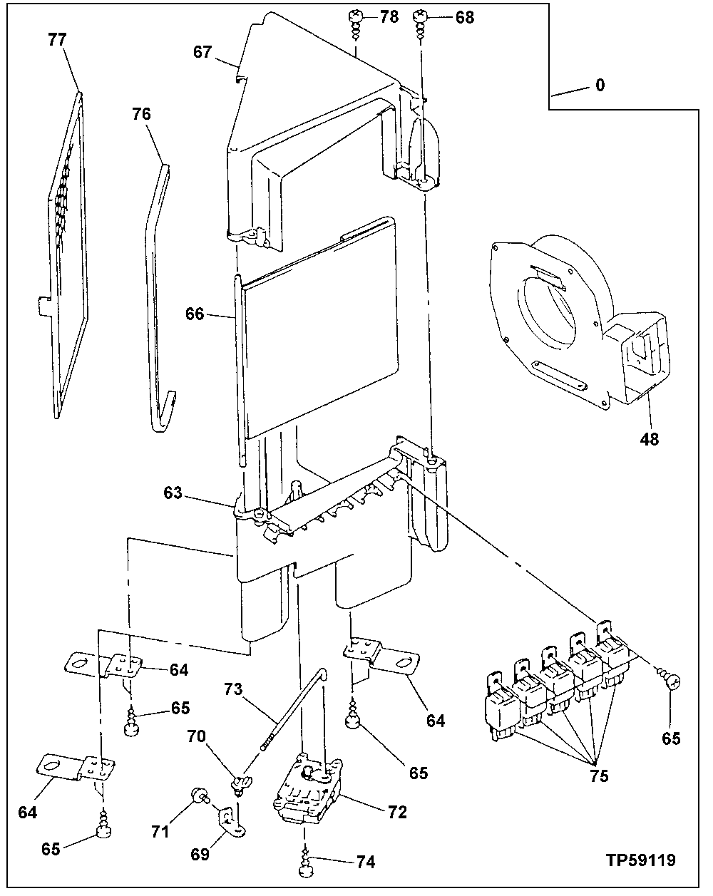 Схема запчастей John Deere 30LCR - 161 - AIR CONDITIONER COMPONENTS 1830 Heating & Air Conditioning