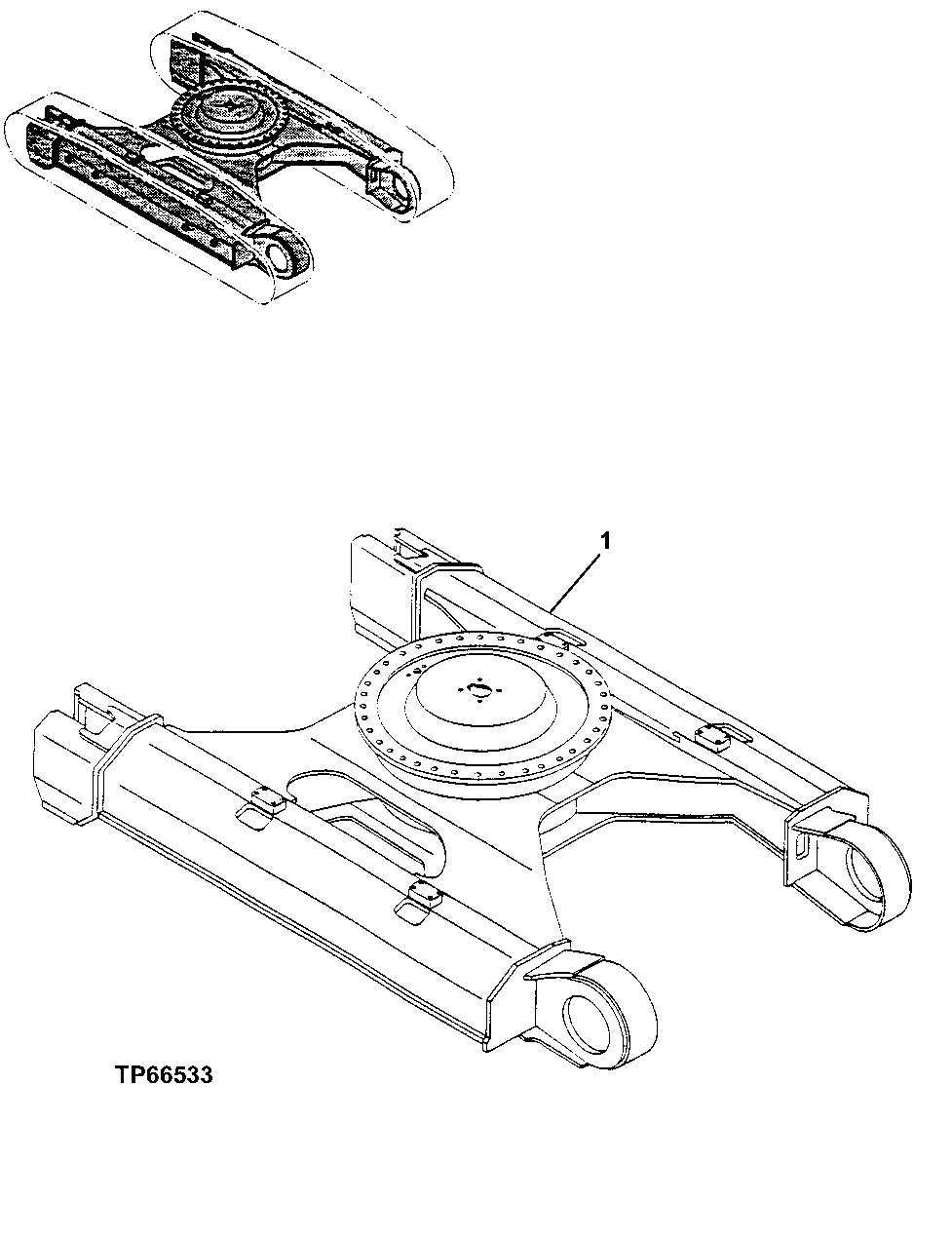 Схема запчастей John Deere 200LC, 330LC, 370 - 1 - Track Frame 0130 Track Systems