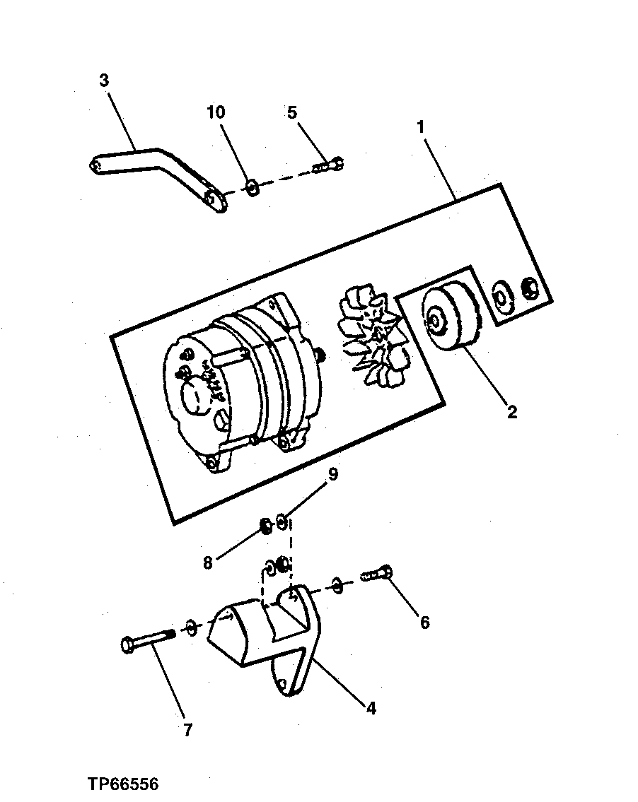 Схема запчастей John Deere 200LC, 330LC, 370 - 16 - HEAVY DUTY ALTERNATOR 0423 Alternator And Generator Mounting