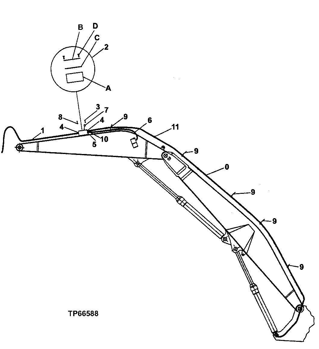 Схема запчастей John Deere 200LC, 330LC, 370 - 31 - BOOM AND STICK WIRE HARNESS FOR BUTT-N-TOP 1674 Wiring Harness And Switches