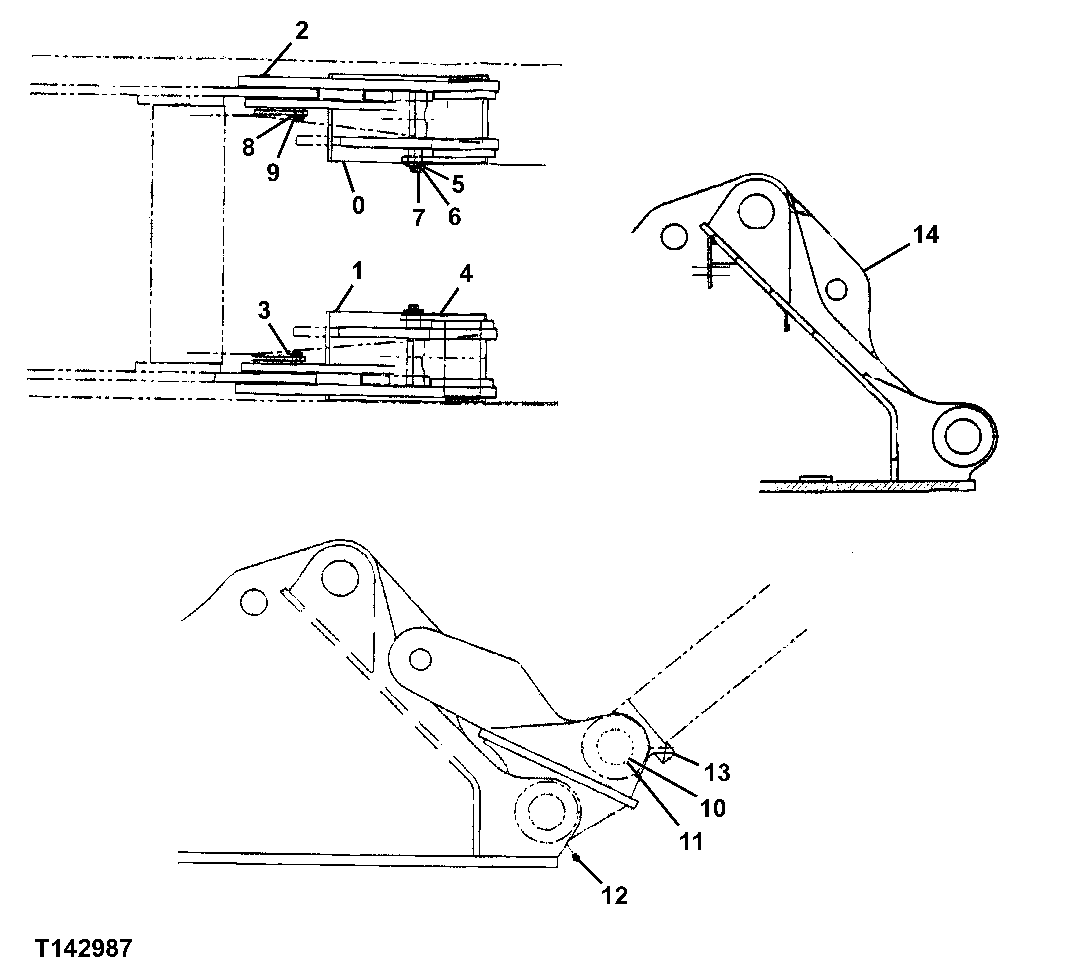 Схема запчастей John Deere 200LC, 330LC, 370 - 51 - LIFT ADAPTER FRAME 1740 Frame Installation