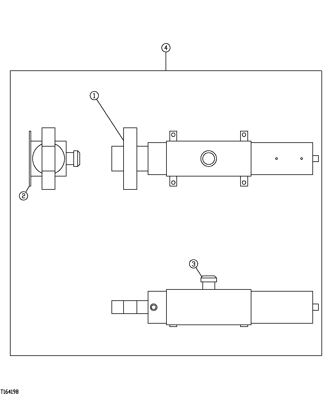 Схема запчастей John Deere 200LC, 330LC, 370 - 67 - CAB TILT POWER PACK MOTOR, BRACKET, AND DIPSTICK 1810 Operator Enclosure