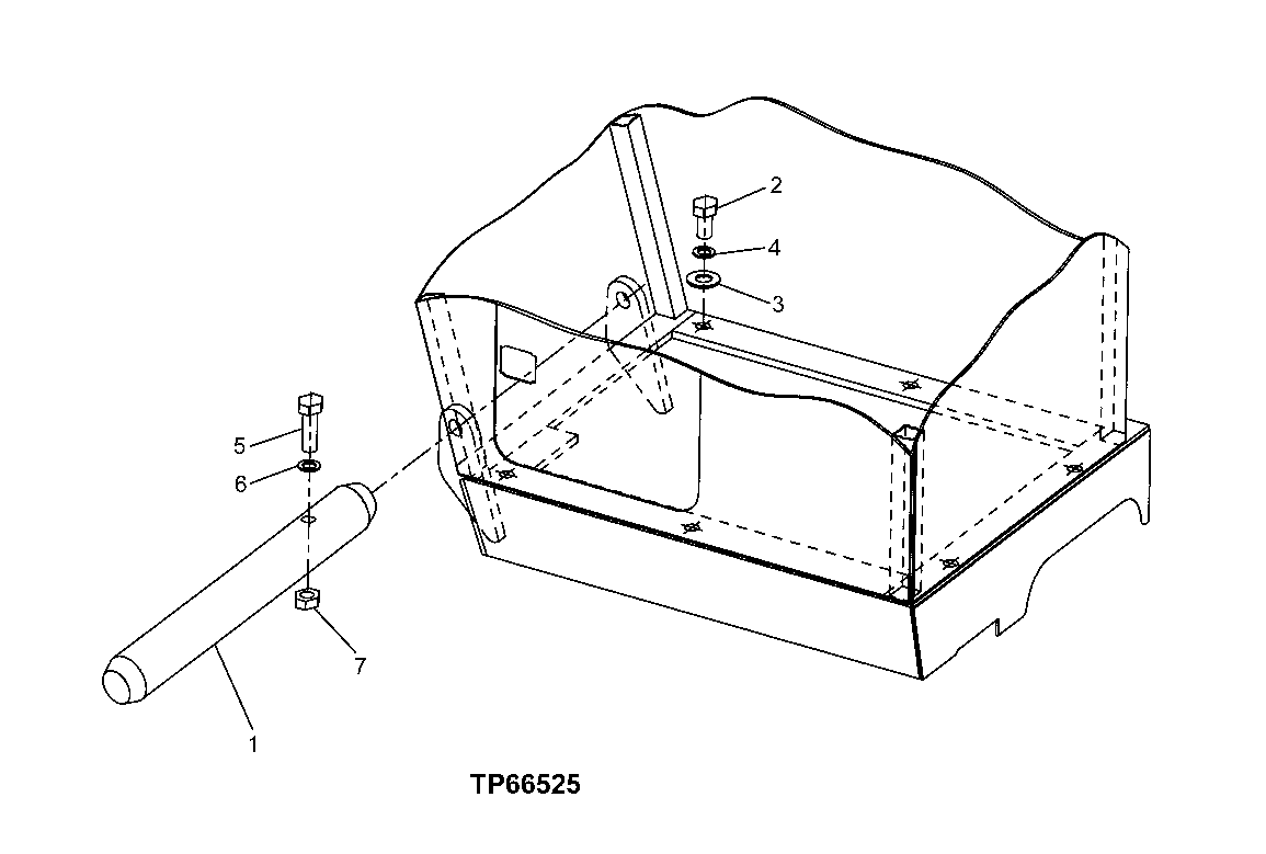 Схема запчастей John Deere 200LC, 330LC, 370 - 68 - REAR ENTRY CAB TILT PIN 1810 Operator Enclosure