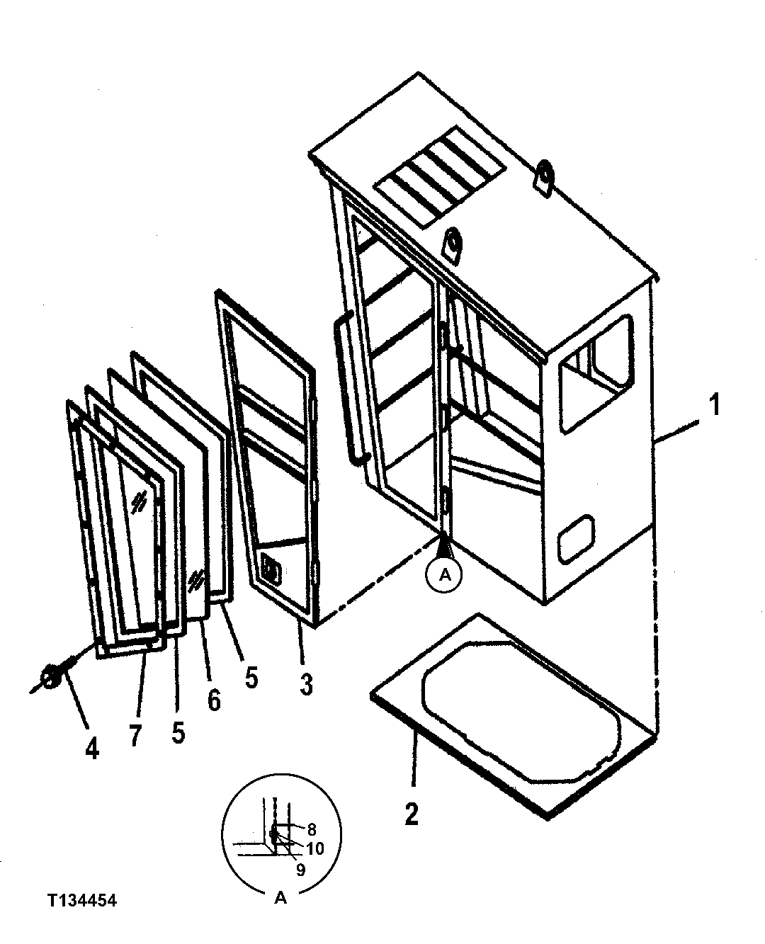 Схема запчастей John Deere 200LC, 330LC, 370 - 73 - FORESTRY CAB 1810 Operator Enclosure