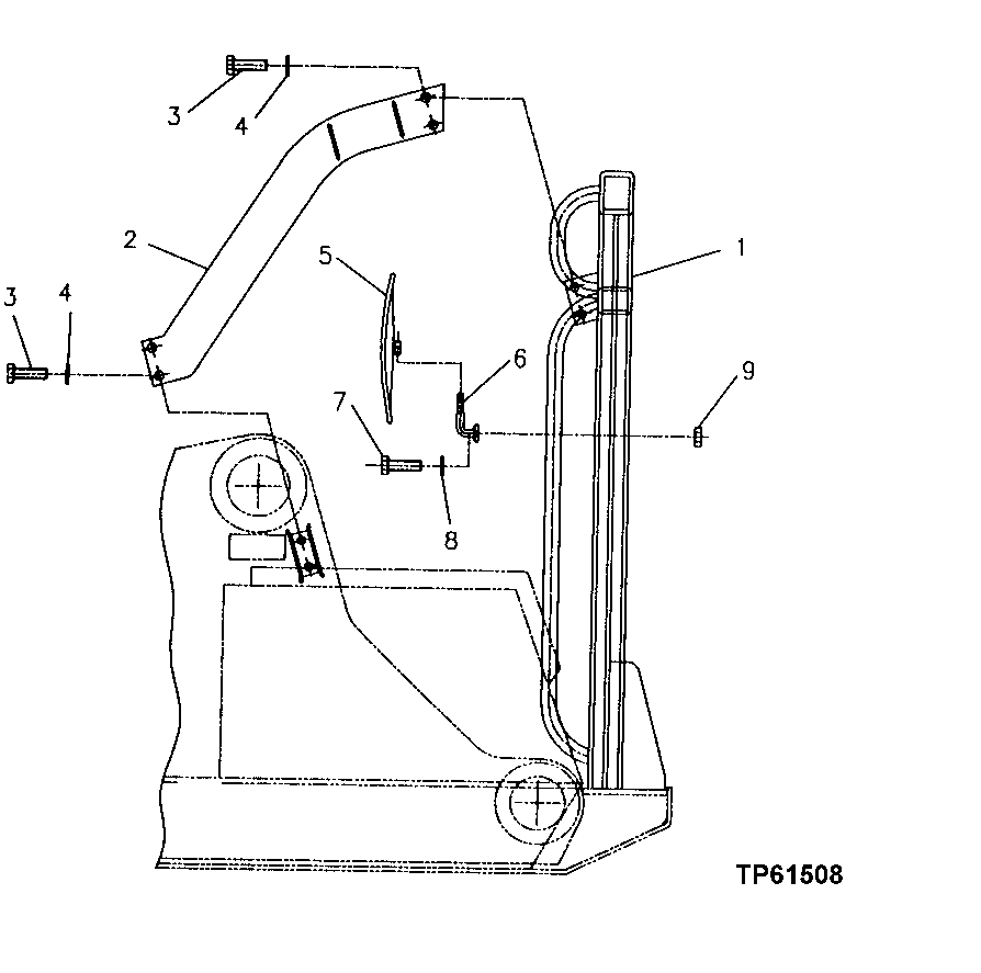 Схема запчастей John Deere 200LC, 330LC, 370 - 98 - Log Deflector 1910 Hood Or Engine Enclosure