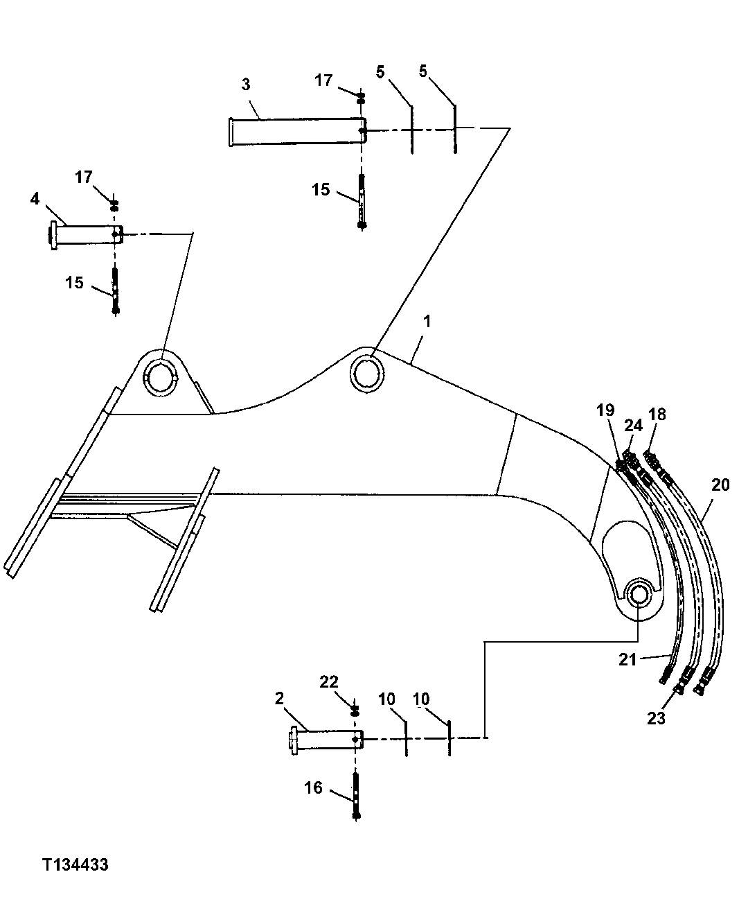 Схема запчастей John Deere 200LC, 330LC, 370 - 117 - HEEL RACK 3340 BACKHOE AND EXCAVATOR FRAMES