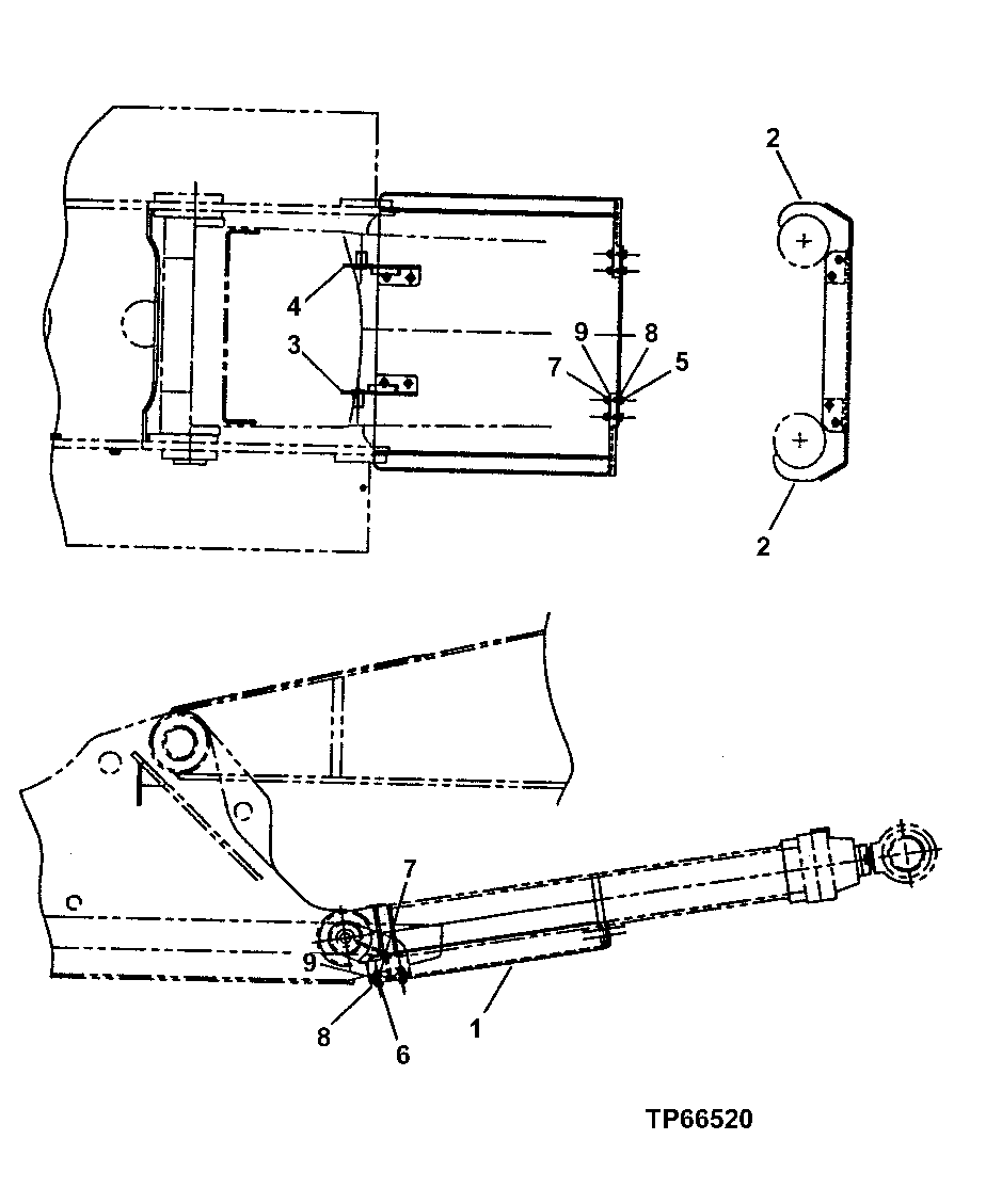 Схема запчастей John Deere 200LC, 330LC, 370 - 125 - Boom Cylinder Guard 3344 Boom