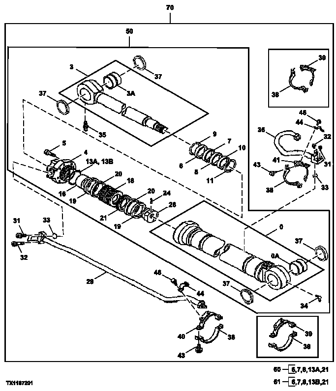 Схема запчастей John Deere 200LC, 330LC, 370 - 160 - Arm Cylinder, 200LC (051019 - ) 3360 HYDRAULIC SYSTEM