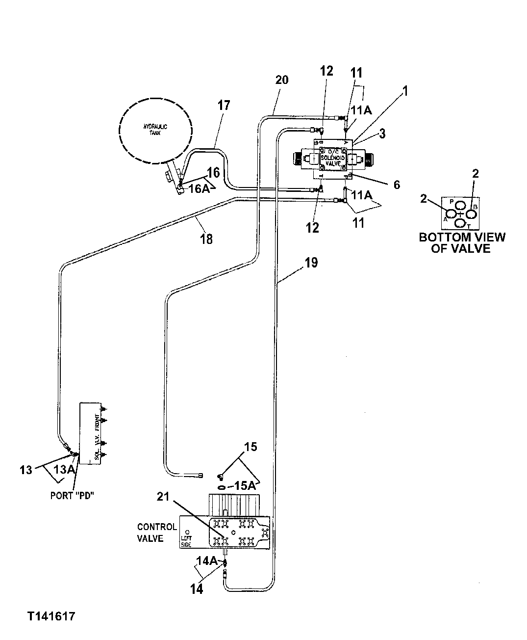 Схема запчастей John Deere 200LC, 330LC, 370 - 168 - HYDRAULIC THUMB PILOT PIPING 3360 HYDRAULIC SYSTEM