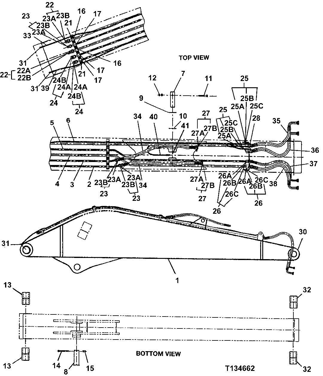 Схема запчастей John Deere 200LC, 330LC, 370 - 118 - BUTT-N-TOP ARM 3340 BACKHOE AND EXCAVATOR FRAMES