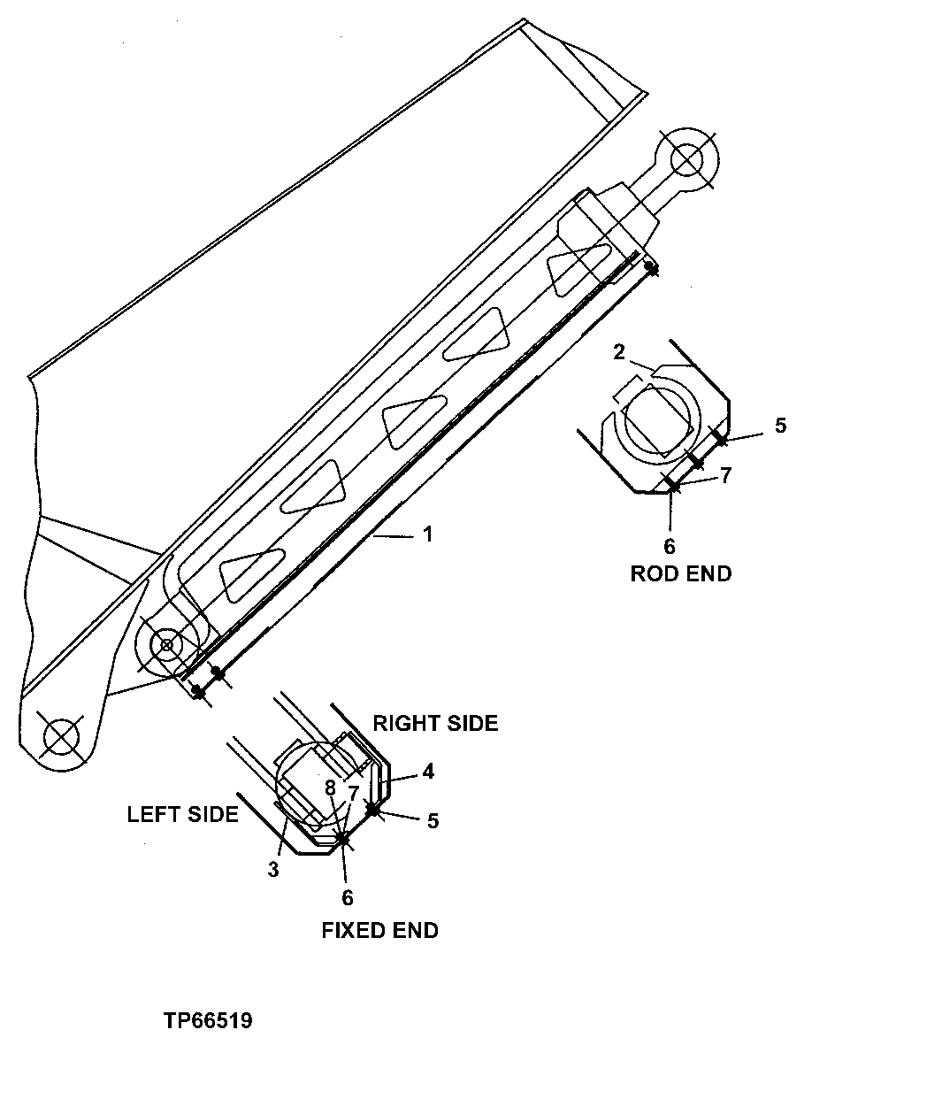 Схема запчастей John Deere 200LC, 330LC, 370 - 124 - ARM CYLINDER GUARD 3344 Boom