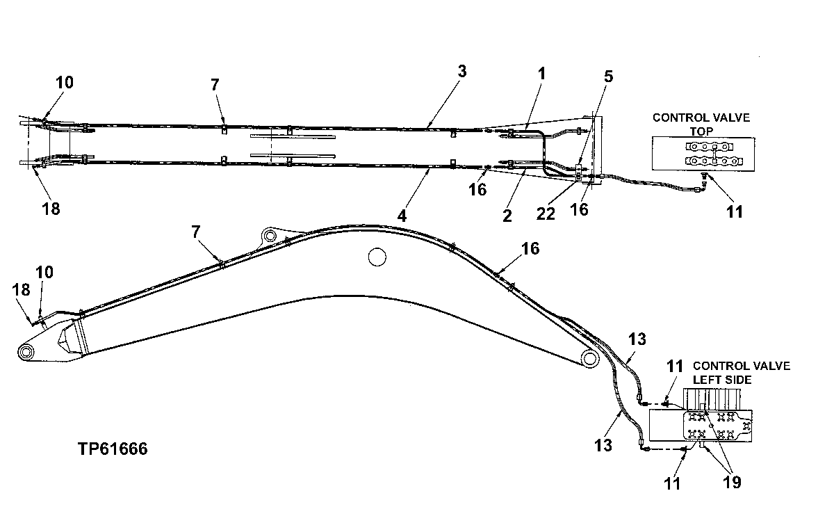 Схема запчастей John Deere 200LC, 330LC, 370 - 167 - HYDRAULIC THUMB FRONT END PIPING 3360 HYDRAULIC SYSTEM