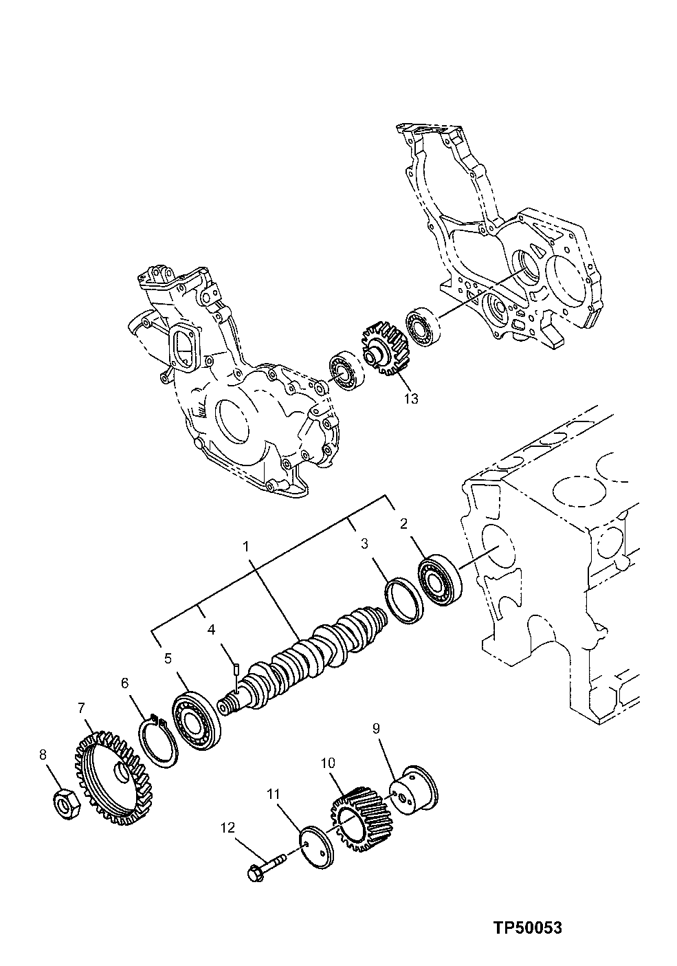 Схема запчастей John Deere 0ZTS - 20 - Camshaft 0402 Camshaft And Valve Actuating Means