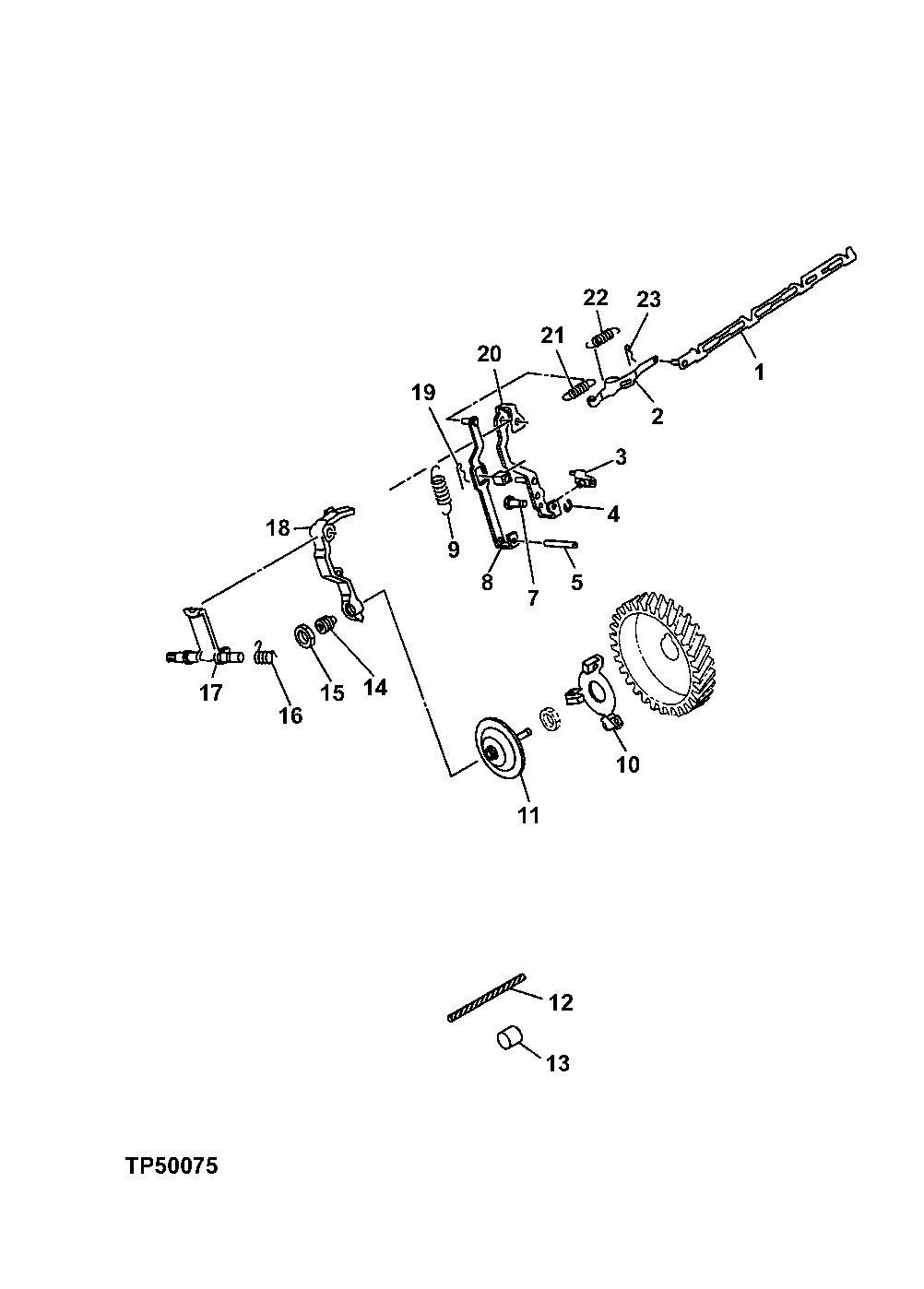 Схема запчастей John Deere 0ZTS - 24 - TIMING LINKAGE 0402 Camshaft And Valve Actuating Means