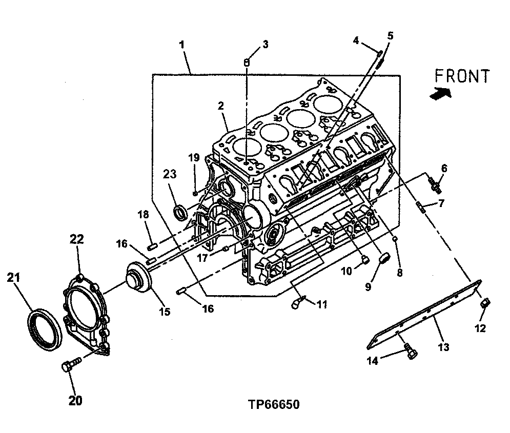 Схема запчастей John Deere 0ZTS - 27 - Cylinder Block 0404 Cylinder Block